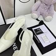 Chanel White Patent Slingback Pumps - 4