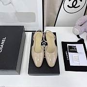 Chanel Beige Patent Slingback Flats - 3