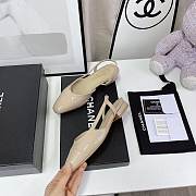 Chanel Beige Patent Slingback Flats - 4