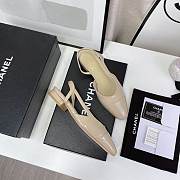 Chanel Beige Patent Slingback Flats - 2