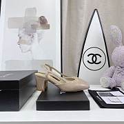 Chanel Beige Patent Slingback Pumps - 3