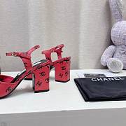 Chanel CC 65mm Heeled Sandal Pink Leather - 2