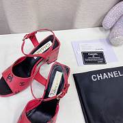 Chanel CC 65mm Heeled Sandal Pink Leather - 3