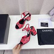 Chanel CC 65mm Heeled Sandal Pink Leather - 4