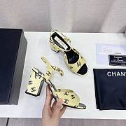 Chanel CC 65mm Heeled Sandal Yellow Leather - 4