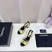 Chanel CC 65mm Heeled Sandal Yellow Leather - 3