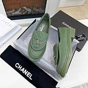 Chanel Quilted Tab Loafers Khaki Leather - 3