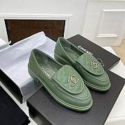 Chanel Quilted Tab Loafers Khaki Leather - 2