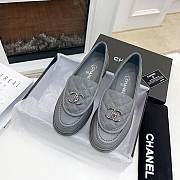 Chanel Quilted Tab Loafers Grey Leather - G36646 X01000 ND354 - 2