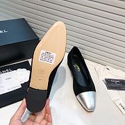 Chanel Black Velvet Silver Toe Ballerinas - 5