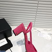 	 Chanel Pink Tweed Black Toe Slingback Pumps - 4