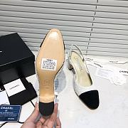 	 Chanel White Tweed Black Toe Slingback Pumps - 2