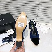 Chanel Blue Tweed Black Toe Slingback Pumps - 3