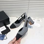 Chanel Grey Tweed Black Toe Slingback Pumps - 4