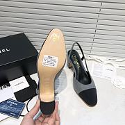 Chanel Grey Tweed Black Toe Slingback Pumps - 5