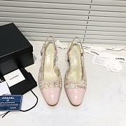 	 Chanel Pink Tweed Pink Toe Slingback Pumps - 2