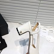 	 Chanel White Leather Black Toe Slingback Pumps - 3