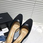 	 Chanel Black Leather Black Toe Slingback Pumps - 2