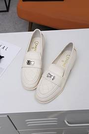 	 Chanel White Quilted Leather Lego Logo Loafer - 3