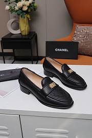 	 Chanel Black Quilted Leather Lego Logo Loafer - 4