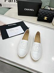 Chanel White Leather White Toe Espadrilles - 2