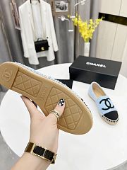 Chanel Blue Tweed Black Toe Espadrilles - 4