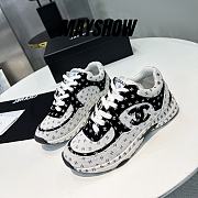 Chanel Suede Trainer Printed CC White - G39230 X56690 K4722 - 1