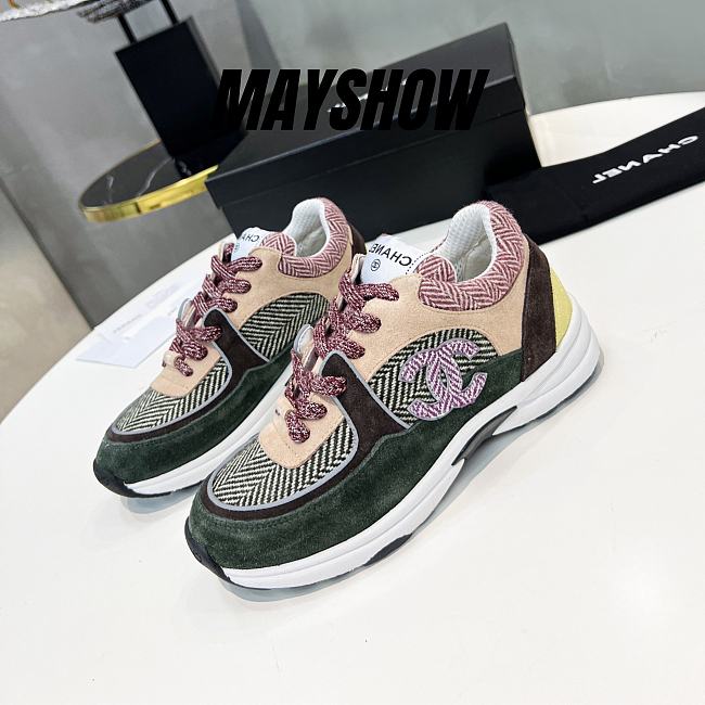 Chanel Low Top Trainer Multicolor Yellow Pink Brown Green - 1