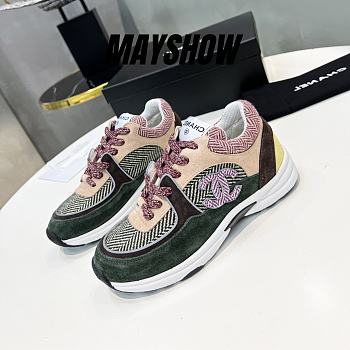 Chanel Low Top Trainer Multicolor Yellow Pink Brown Green