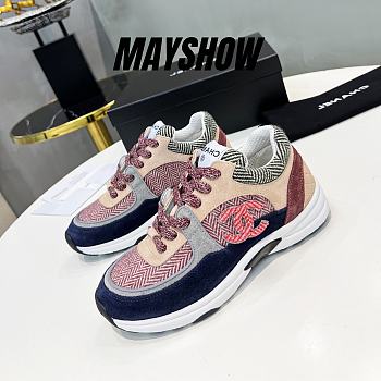 Chanel Low Top Trainer Multicolor Pink Burgundy Grey Navy