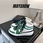 	 Chanel High Top Sneaker White Green - 1