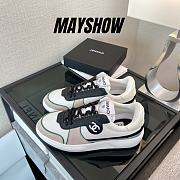 	 Chanel Low Top Sneaker White Beige Green - 1