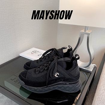 Chanel Low Top Trainer Black Suede -  G38501 Y55619 K3542