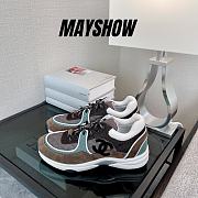 Chanel Low Top Trainer Beige Green -  G38299 Y55434 K3161 - 1