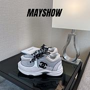 Chanel Low Top Trainer Gray White - G38299 Y55434 K3159 - 1