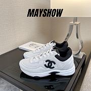 Chanel Low Top Trainer Suede White Black - G38299 Y55720 K3846 - 1