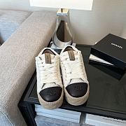 Chanel White Tweed Plaid Platform Sneakers - 4