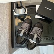 Chanel Black Tweed Plaid Platform Sneakers - 5