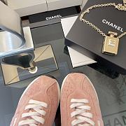 	 Chanel Low Top Runner White Mesh Pink Suede - 3