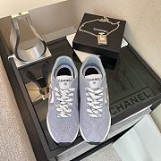 	 Chanel Low Top Runner White Mesh Blue Suede - 4