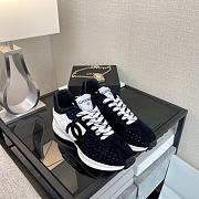 	 Chanel Low Top Runner White Mesh Black Suede - 3