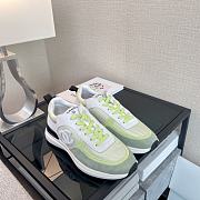 	 Chanel Low Top Nylon White Lime - 4