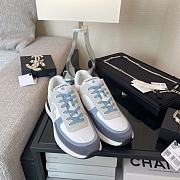 Chanel Low Top Nylon White Blue - 5