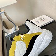 Chanel Low Top White Nylon Mesh Yellow Suede - 2