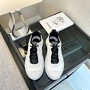 Chanel Low Top White Nylon Mesh White Suede - 4