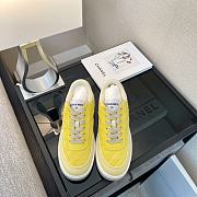 Chanel Low Top Quilted Yellow Suede - 4