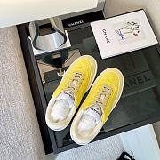 Chanel Low Top Quilted Yellow Suede - 5