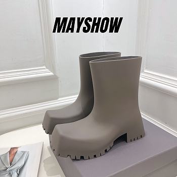 Balenciaga Trooper Rubber Boot Dark Beige - 679326W0FO89230