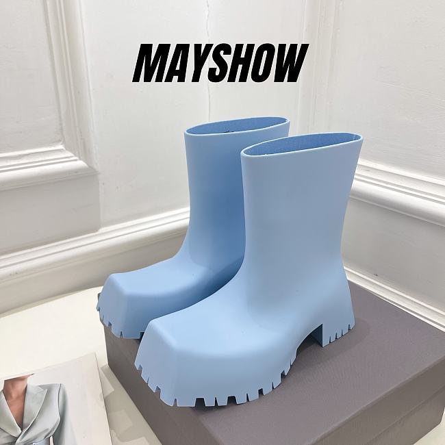 Balenciaga Trooper Rubber Boot Blue - 1