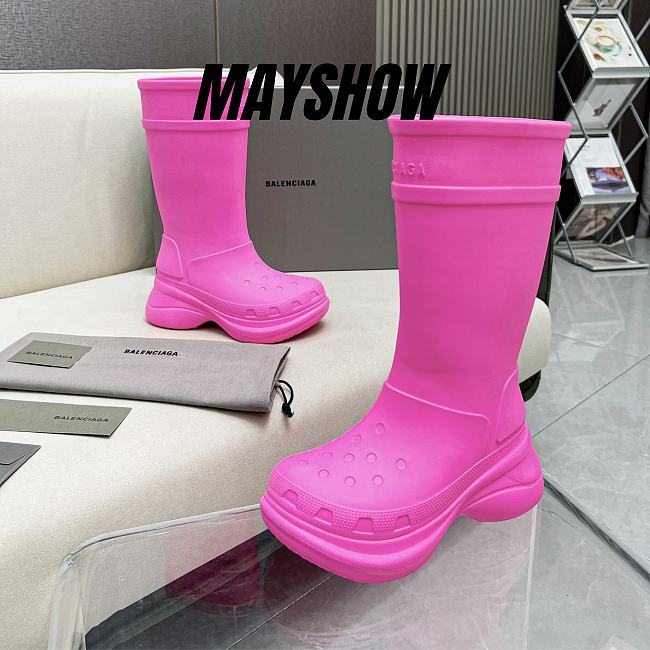 	 Balenciaga x Crocs Boot Bright Pink - 677388W1S8E5300 - 1